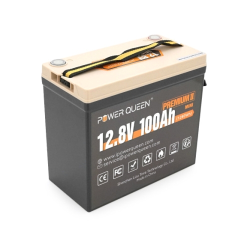 Акумулятор Power Queen 12.8V 100Ah Mini, 1280Wh, BMS 100A (P12V100-PREM-16-A60-DE) (LiFePO4)