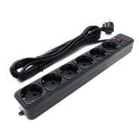 Мережевий фільтр Gembird SPG6-G-6B 1.8 м 6 розеток Black