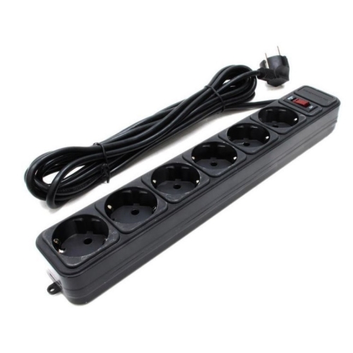 Мережевий фільтр Gembird SPG6-G-6B 1.8 м 6 розеток Black