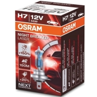 Лампа галогенова OSRAM H7 12V 55W PX26d NIGHT BREAKER LASER +150% (64210NL)