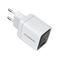 Мережевий зарядний пристрій Choetech PD6052 PD35W GAN A+C White