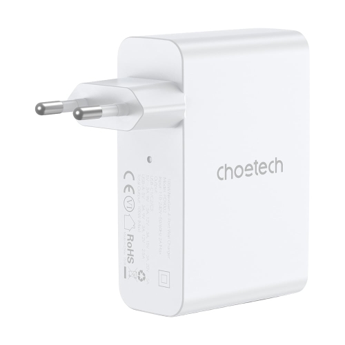 Мережевий зарядний пристрій Choetech PD9002 PD100W GAN USB-A+3xUSB-C White