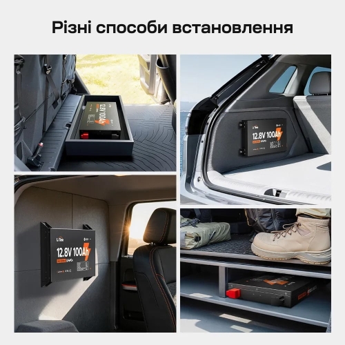 Акумуляторна батарея літій-залізо-фосфатна 12.8В 100А*год LiFePO4 LiTime Slim 12V100-100-SLIM-LTCP-4-SE100 ультратонка