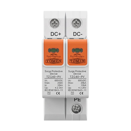 Обмежувач напруги TOMZN TZG40-PV 2P 600V DC під DIN-рейку