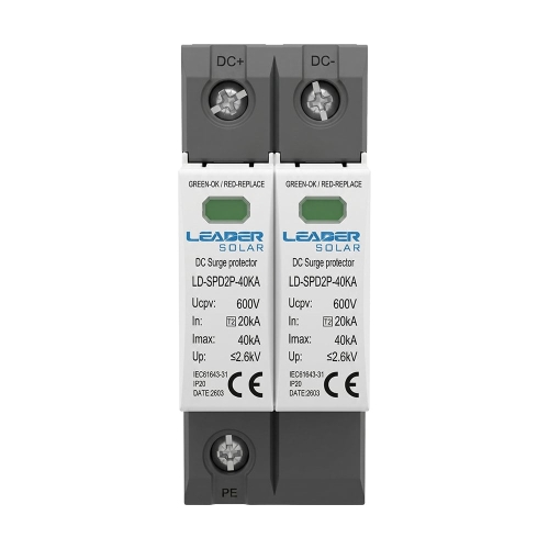 Обмежувач напруги Leader LD-SPD2P-40KA-600V DC під DIN-рейку
