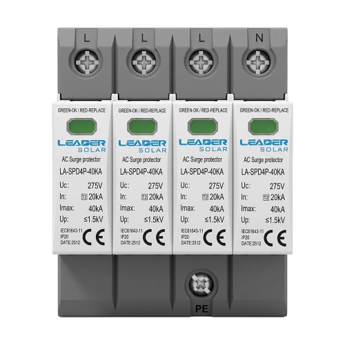 Обмежувач напруги Leader LA-SPD4P-40KA (3P+N) 275V AC під DIN-рейку