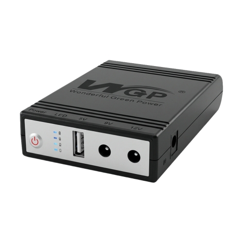 Комплект Mini UPS з блоком живлення: джерело безперебійного живлення Mini UPS WGP UPS1032 Black 10400mAh 5V/9V/12V, Li-ion 4*2.6Ah, для роутера і оптичного термінала та блок живлення SPF-1202B 12V/2A (24W)