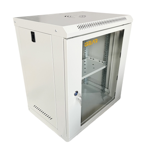 Шафа настінна серверна GEAR 12U 600x600х600 мм сірий із полицею (GWMSN-12U-600-600G)