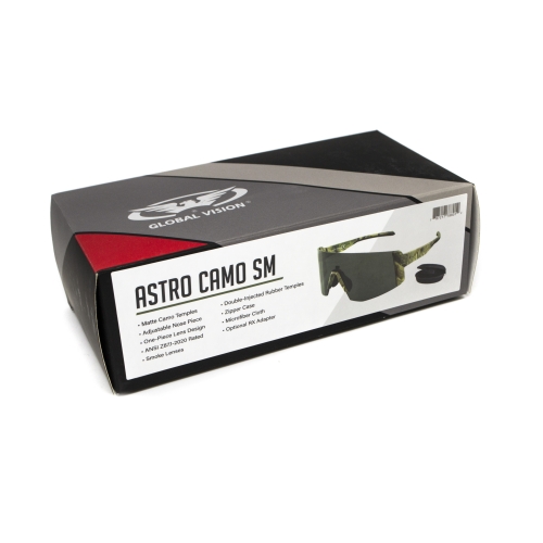 Окуляри захисні Global Vision Astro+RX Camo (gray), сірі в камуфльованій оправі, з діоптрійною вставкою в комплекті