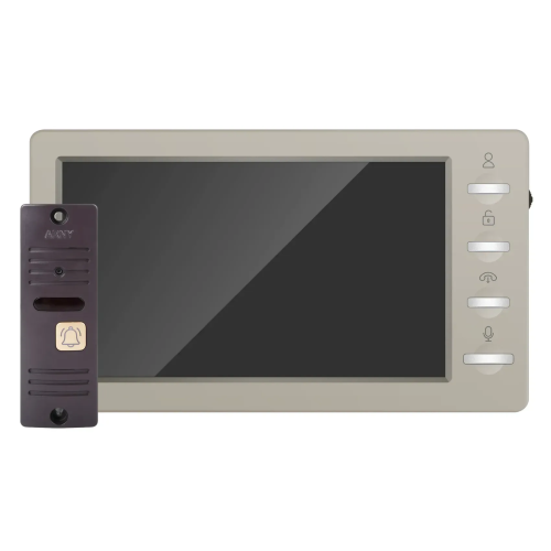 Комплект відеодомофона мультиформатний ARNY AVD-7008FHD (AVD-708 2Мп 7'' + AVP-05 2Мп 74°), Beige + Brown
