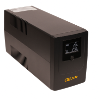 Пристрій безперебійного живлення GEAR 1000VA LCD plastic RJ45+USB (GU-1000PLCD)