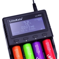 Зарядний пристрій Liitokala Lii-PD4, 4 канала, Ni-Mh/Li-ion/LiFePo4, 220V/12V, LCD, Box Зарядний пристрій Liitokala Lii-PD4, 4 канала, Ni-Mh/Li-ion/LiFePo4, 220V/12V, LCD, Box