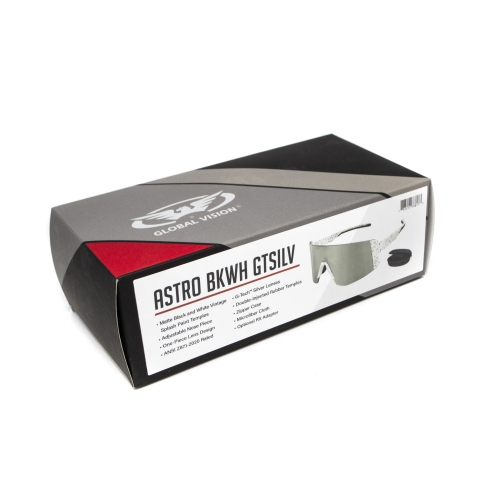 Окуляри захисні Global Vision Astro+RX White (G-Tech™ silver), дзеркальні сірі в білій оправі з діоптрійною вставкою в комплекті