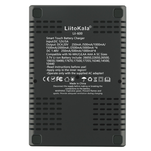 Універсальний інтелектуальний зарядний пристрій LiitoKala Lii-600 EU для акумуляторів + автомобільний кабель