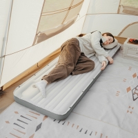 Матрац туристичний надувний одномісний Naturehike CNK2450WS034, 198х68х9.5 см, білий, для кемпінгу із мішком для надування