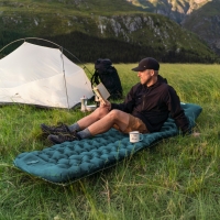 Матрац туристичний надувний одномісний  Naturehike CNK2550WS019, 200х60х6.5 см, зелений, для кемпінгу із мішком для надування