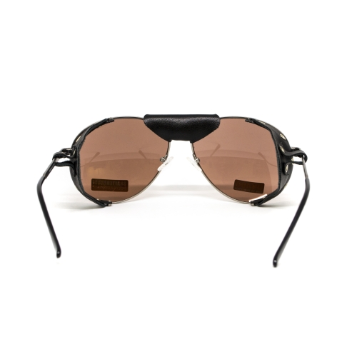 Окуляри захисні Global Vision Aviator-3 (drive mirror), коричневі зі з'ємним ущільнювачем із синтетичної "шкіри"