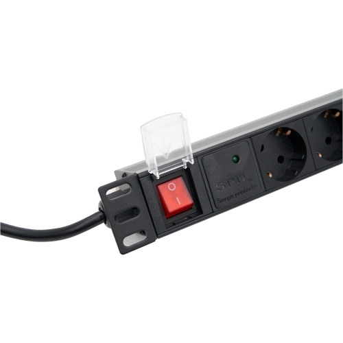 Блок розеток 19" з вимикачем 8 розеток з кабелем 1,8м.  (GLF-1U8SOCKET)