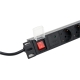 Блок розеток 19" з вимикачем 8 розеток з кабелем 1,8м.  (GLF-1U8SOCKET)