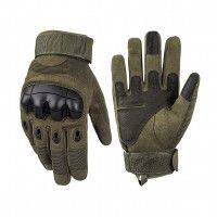 Тактичні рукавички військові з пальцями штурмові Gloves FF 21 у кольорі олива, M