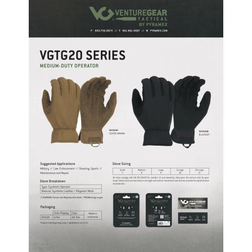 Тактичні рукавиці Venture Gear Tactical VGTG20 Medium-Duty Operator, пісочні, розмір XXL ( 11 )