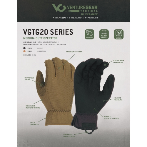 Тактичні рукавиці Venture Gear Tactical VGTG20 Medium-Duty Operator, пісочні, розмір XL (10)