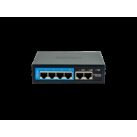 Хмарно керований 6-ти портовий PoE комутатор SEVEN PS204D-12V (Cloud POE: 4, UP: 2)