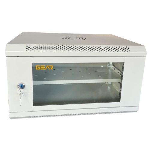 Шафа настінна серверна GEAR 6U 600x600х300 мм сірий із полицею (GWMSN-6U-600-600G)