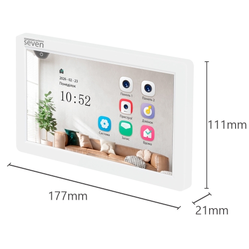 Відеодомофон 7 дюймів SEVEN DP-7570 FHD IPS white