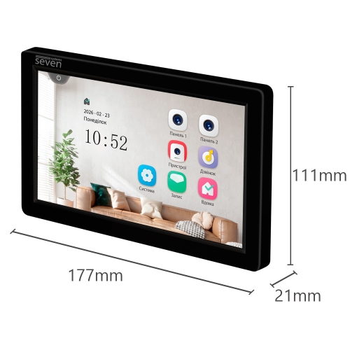 Відеодомофон 7 дюймів SEVEN DP-7570 FHD IPS black
