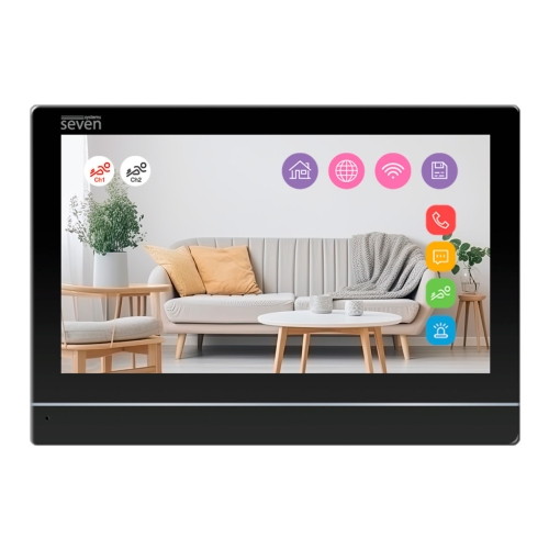 Відеодомофон 7 дюймів з Wi-Fi SEVEN DP-7576-W2K black