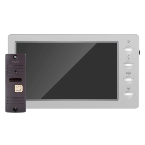 Комплект відеодомофона мультиформатний ARNY AVD-7008FHD (AVD-708 2Мп 7'' + AVP-05 2Мп 74°), Light-gray + Brown