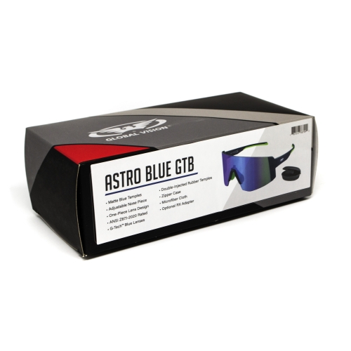 Окуляри захисні Global Vision Astro+RX Blue (G-Tech™ blue), дзеркальні сині в синій оправі з діоптричною вставкою в комплекті