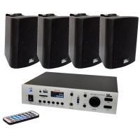 Комплект з 4х настінних колонок 4all Audio SET 4xWALL 420 Black 1xPAMP-100-2z