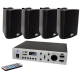 Комплект з 4х настінних колонок 4all Audio SET 4xWALL 420 Black 1xPAMP-100-2z