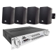 Комплект з 4х настінних колонок  4all Audio SET 4xWALL 420 IP55 Black 1xPAMP-120-5Zi