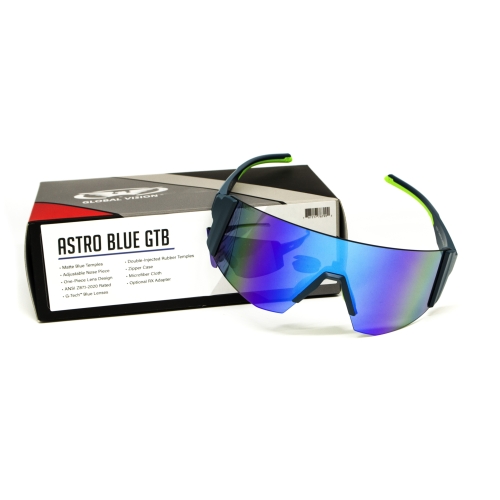 Окуляри захисні Global Vision Astro+RX Blue (G-Tech™ blue), дзеркальні сині в синій оправі з діоптричною вставкою в комплекті