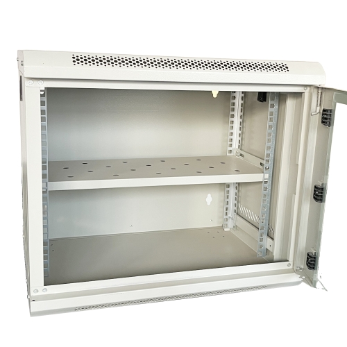 Шафа серверна настінна з полицею GEAR 9U 19'' 530x400x450 мм., Cіра (GWMSN-9U-530-400G)
