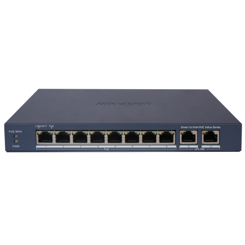 Комутатор 10 портів керований Hikvision DS-3E1310P-EI/MPoE