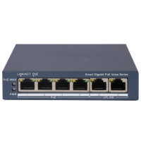 Комутатор 6 портів керований Hikvision DS-3E1506P-EI/MPoE