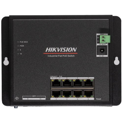 Комутатор 8 портів керований Hikvision DS-3T1510P-SI-FLT/No Power unit (без блока живлення)