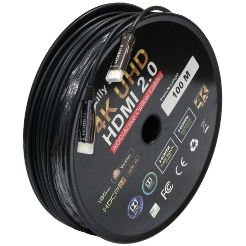 HDMI 2.0 патчкорд 100м з передачею сигнала 4K UHD по оптичному кабелю (AOC)
