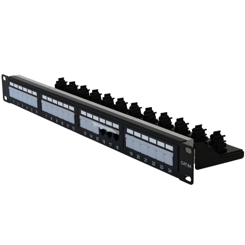Патч-панель 19" 24xRJ-45 UTP, кат. 6А, із заднім організатором