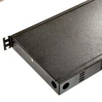Патч-панель фіксована 24 порти SC-Simpl./LC-Dupl., пуста, каб.вводи для 4xPG13.5+відгиб, 1U, чорна