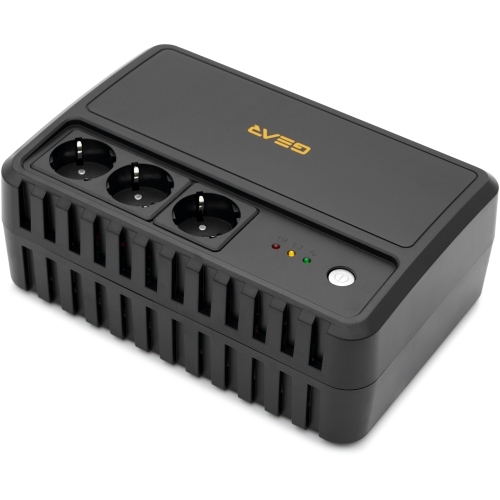 Пристрій безперебійного живлення GEAR, UPS 1000VA, 600W, AVR, 3Schuko, plastic case (GU-1000P3)