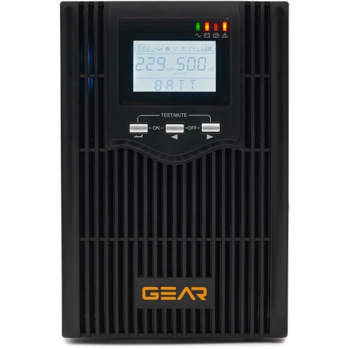 Пристрій безперебійного живлення GEAR, 1000VA/800W LCD, лінійно-інтерактивний (GU-1000PS)