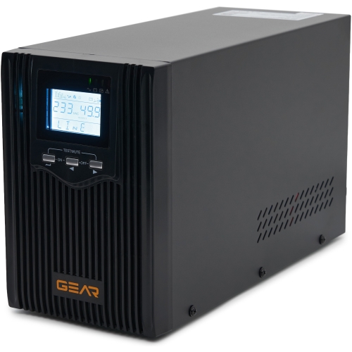 Пристрій безперебійного живлення GEAR, 1000VA/800W LCD, лінійно-інтерактивний (GU-1000PS)