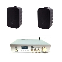 Комплект із 2 настінних колонок 4all Audio SET 2xWALL 420E Black 1xPAMP-60-BT