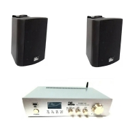 Комплект звуку з 2 колонок і підсилювача потужності Audio SET 2xWALL 420 IP Black 1xPAMP-60-BT