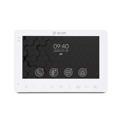Комплект відеодомофона BCOM BD-780 White Kit: відеодомофон 7" і відеопанель
